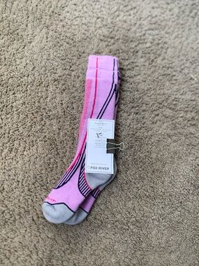 Fox River Women's Pink Athletic Crew Socks with Gray Accents